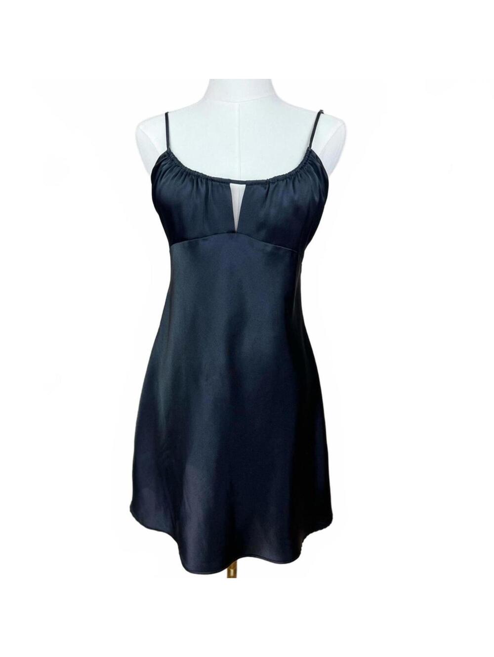 La Senza Vintage Satin Slip Dress Black S coquette 90s minimalism